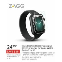Zagg Invisibleshield Glass Fusion Plus Screen Protector For Apple Watch Series 7 Or Se