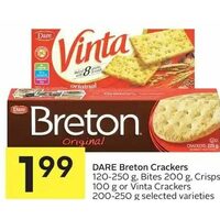 Dare Breton Crackers, Bites, Crisps Or Vinta Crackers