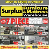 Surplus Furniture - 7-Piece Packages Event (Dartmouth/Charlottetown - NS/PE) Flyer