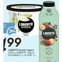 Liberte Greek Yogurt, Liberte Yogurt Drinkables or Kefir
