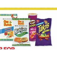 Old Dutch Potato Chips or Ridgies, Pringles, Takis or Pop Chips