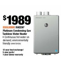 Rheem Platinum Condensing Gas Tankless Water Heater