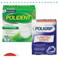 Poligrip Denture Comfort Strips Adhesive Cream or Polident Cleanser Tabs