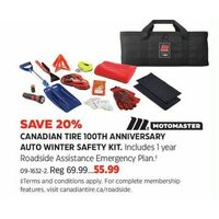 Motomaster Canadian Tire 100TH Anniversary Auto Winter Safety Kit 