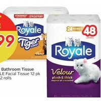 Royale or Velour Bathroom Tissue, Royale Facial Tissue or Tiger Towel