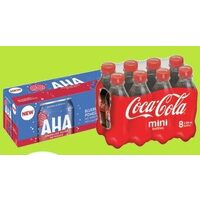 Aha Sparkling Water, Coca-Cola Soft Drinks Mini Bottles