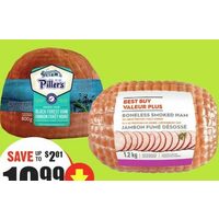 Piller's Black Forest Style or Maple Fully Cooked Smoked Ham, Best Buy Boneless Ham