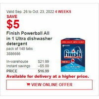 Finish Powerball All in 1 Ultra Dishwasher Detergent