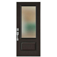 Masonite 3/4-Lite Pear Glass Entry Door in Black