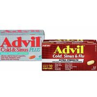 Advil Cold & Sinus Plus or Nighttime Caplets Liqui-Gels or Nighttime Cold Cough & Flu Nighttime or Cold Sinus & Flu Extra Strength