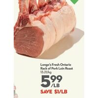 Longo's Fresh Ontario Rack Of Pork Loin Roast