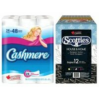 Cashmere Bathroom Tissue or Scotties Facial Tissue