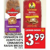Sun-Maid, Cinnabon Or Dempster's Cinnamon Raisin Bread