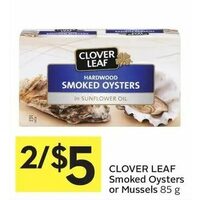Clover Leaf Smoked Oysters Or Mussels 