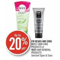 Cw Beggs And Sons Men's Skin Care Products or Veet Hair Removal Products