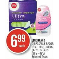 Life Brand Disposable Razors, Liners Or Pads 