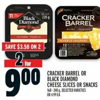 Cracker Barrel Or Black Diamond Cheese Slices Or Snacks
