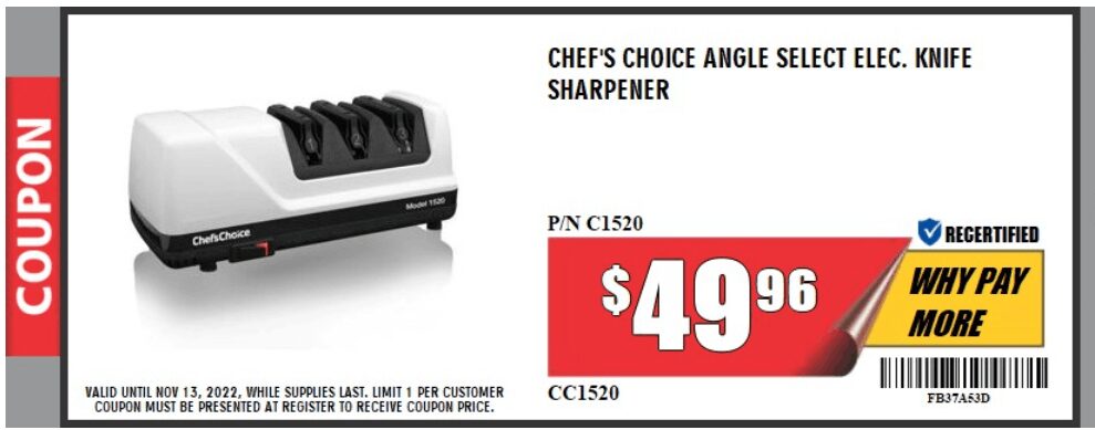 Chef's Choice 1520 Angle Select Diamond Hone Electric knife