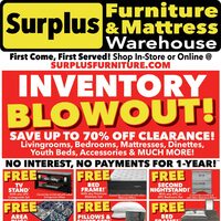 Surplus Furniture - Inventory Blowout Sale (NL) Flyer