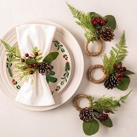 4 Pc. Christmas Decor Napkin Ring Set