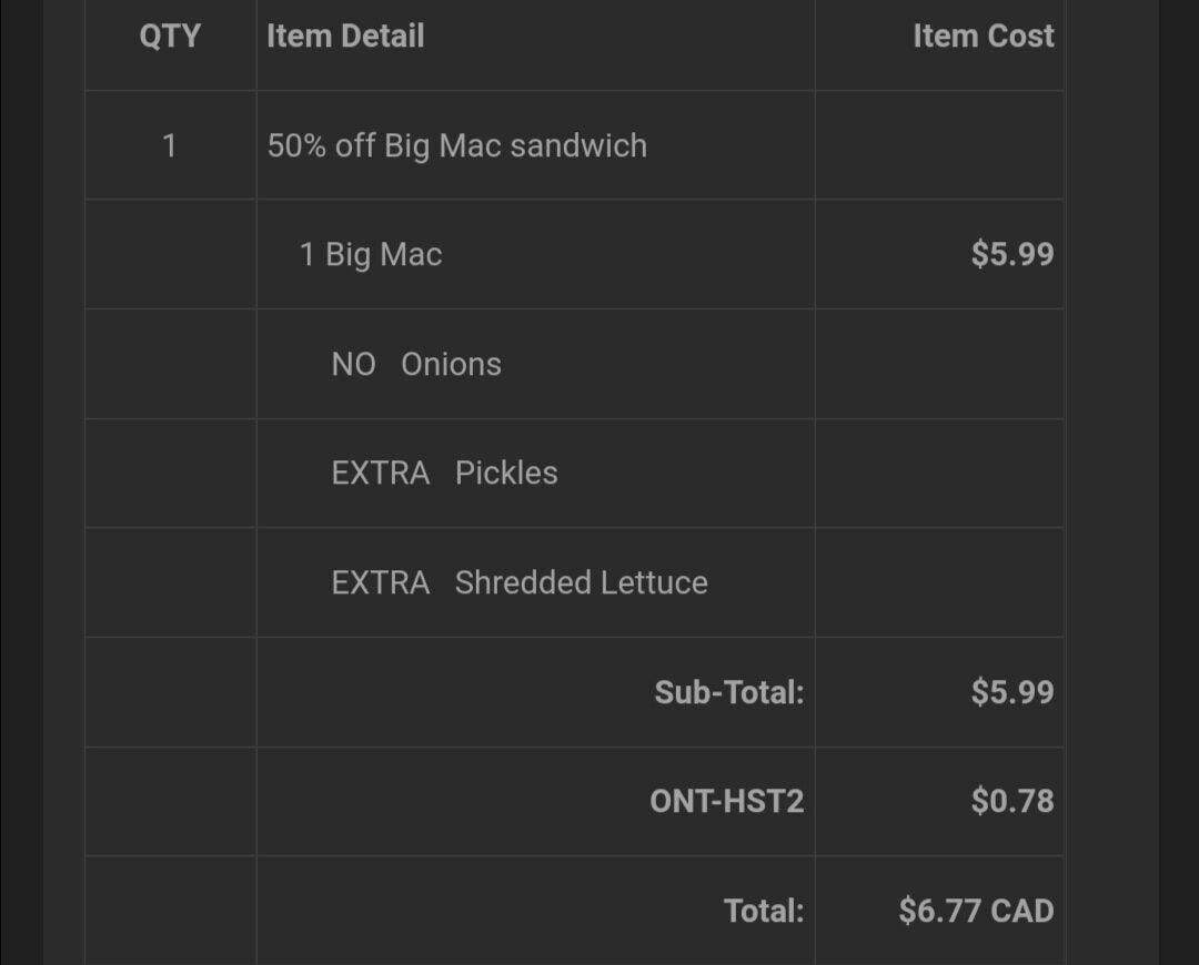 [McDonalds] 50% off Big Mac (McD app) - Page 2 - RedFlagDeals.com Forums