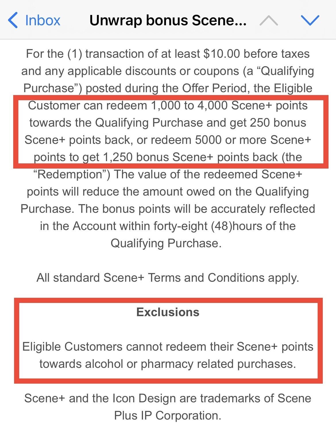 [Scene+] Scene+ Redeem for a $100 gift card and earn 1,000 Scene+ ...