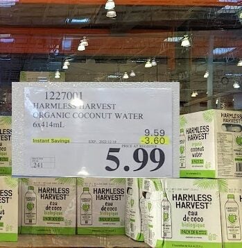 Costco] Harmless Harvest Organic Coconut Water $5.99 - RedFlagDeals.com  Forums