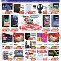 Factory Direct - Weekly Deals - Santa's Holiday Savings Event Flyer
