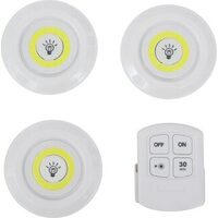 3 pk Cob LED Lights With Remote Control