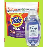 Tide Liquid Laundry Detergent, Tide Pods Or Downy Rinse & Refresh Fabric Softener 