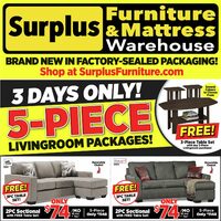 Surplus Furniture - 5-Piece Living Room Packages (Calgary/Edmonton - AB) Flyer