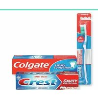 Colgate Or Crest Toothpaste Or Oral-B Or Colgate Manual Toothbrushes