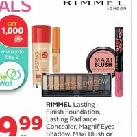 Rimmel Lasting Finish Foundation, Lasting Radiance Concealer, Magnif'Eyes Shadow Maxi Blush Or Provocalips Lip Colour 