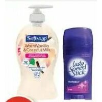 Softsoap Liquid Hand Soap, Secret Invisible or Lady Speed Stick Antiperspirant/Deodorant