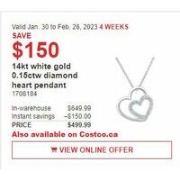 14kt White Gold 0.15ctw Diamond Heart Pendant