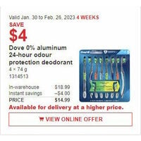 Dove 0% Aluminum 24-Hour Odour Protection Deodorant