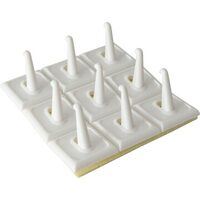 9 pk 7/8 in. White Plastic Self-Adhesive Cup Hooks
