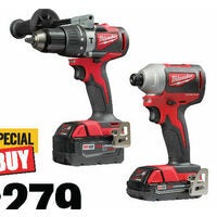 2-Piece Milwaukee M18 18V Brushless Hammer Drill And Impact Driver Combo Kit