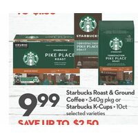 Starbucks Roasts & Ground Coffee Or Starbucks K-Cups