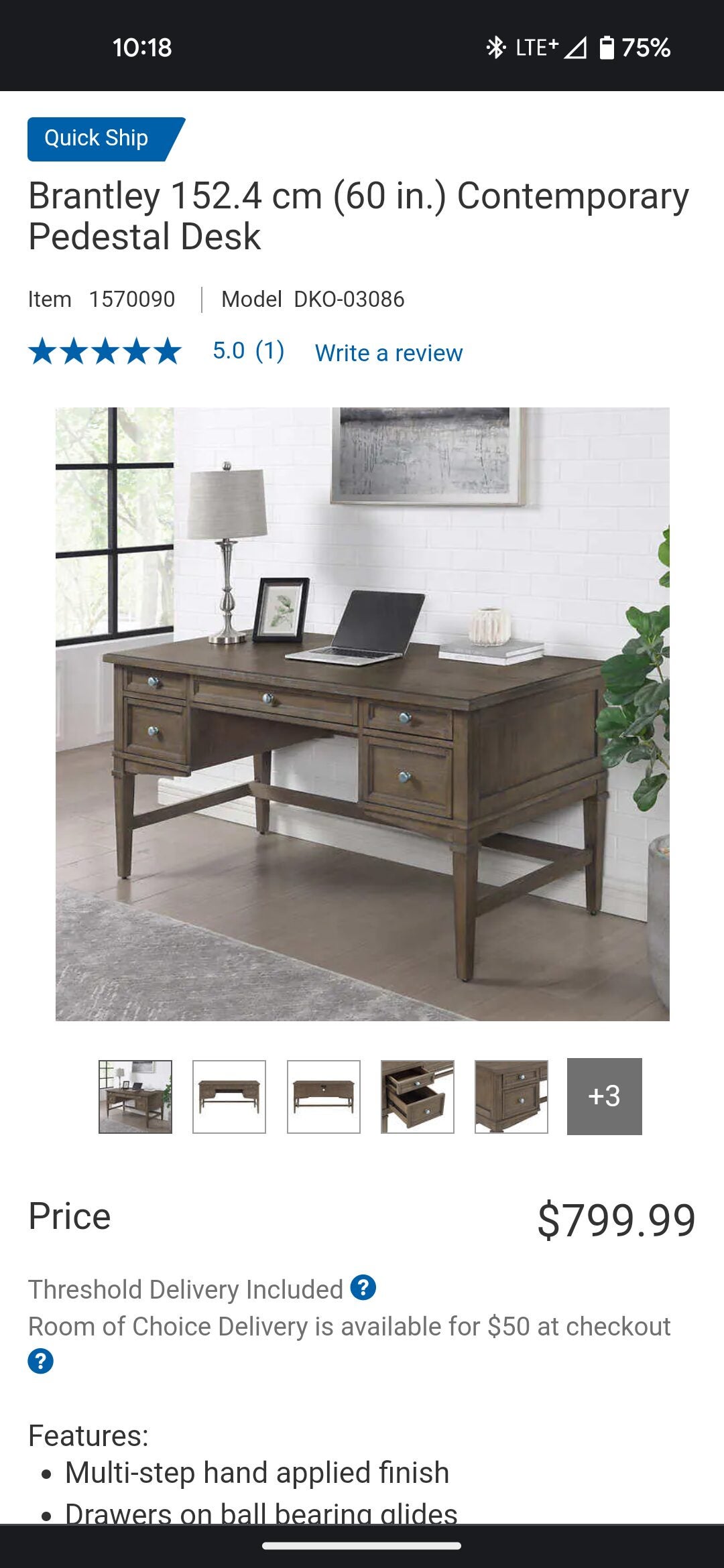 [Costco] Craft and Main Pedestal Desk - $299.98 (Newmarket location ...