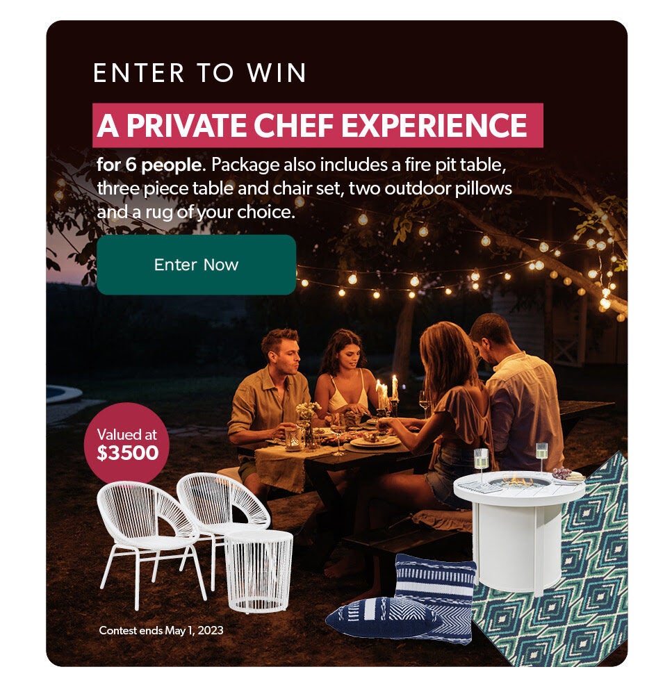 [Once] 2023/05/01 Dufresne Furniture Win a Private Chef Experience for
