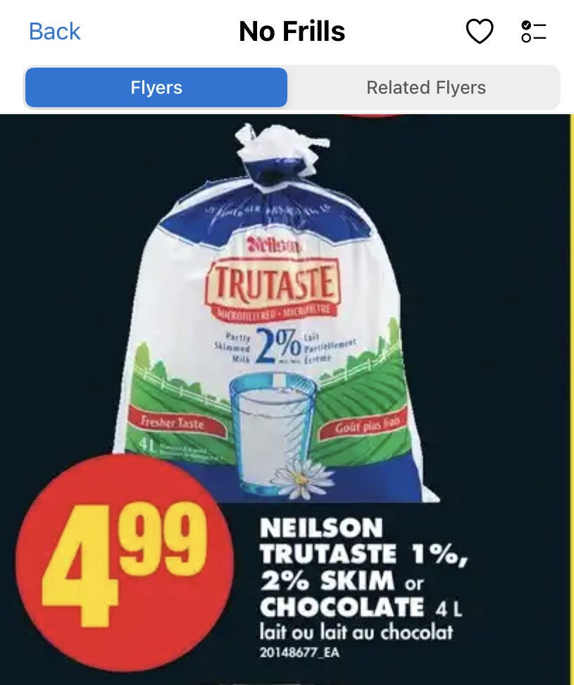 Neilson TruTaste Skim Milk - 2 l