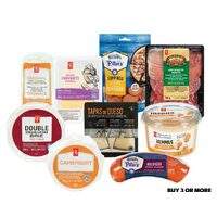 PC Black Label Cheese, PC Cheese Slices, PC Double Cream Brie or Camembert Cheese, PC Goat Cheese Logs, Piller's Kolbassa or Sliced Pepperoni, PC Splendido Sliced Deli Meat, PC Hummus