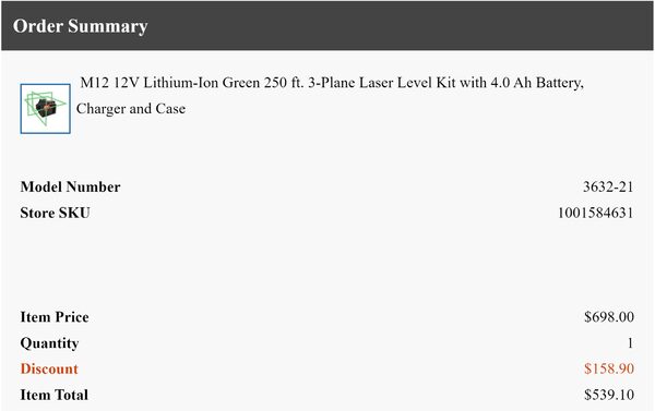 Milwaukee M12 Green 360° 3-Plane Laser Kit (3632-21) For Layout & Leveling
