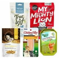 True Leaf, Inaba, Emerald Pet, Waggers My Mighty Lion & Caledon Farms Cat Treats