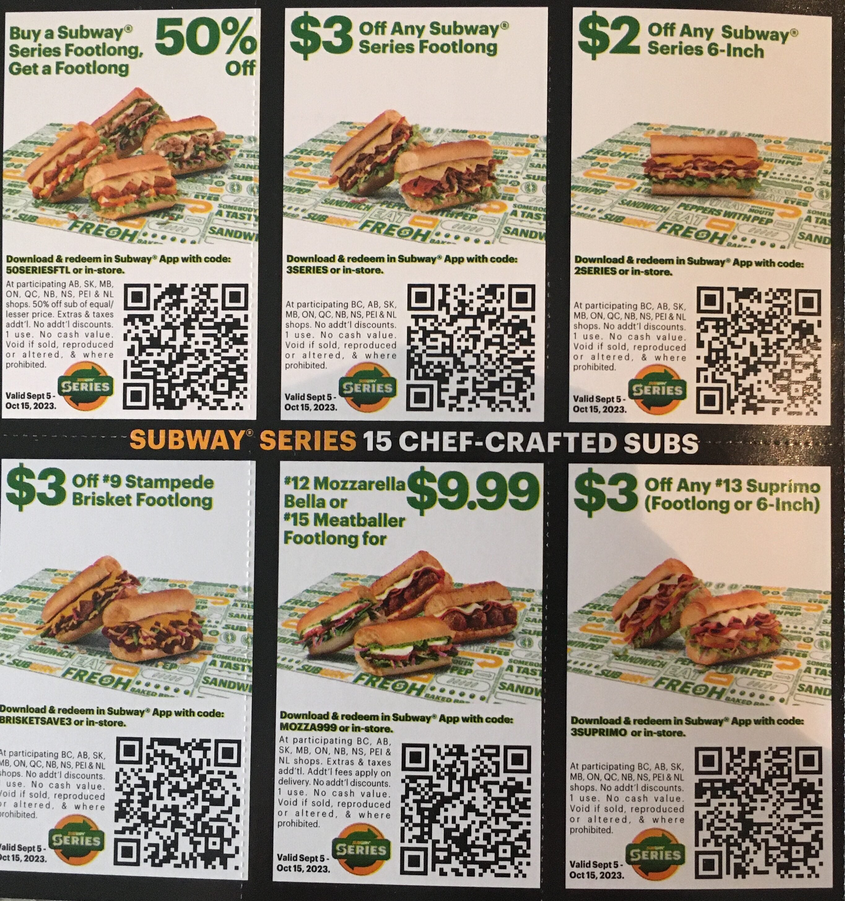 New Subway coupon codes! These coupons only work at some Subway restau, Subway