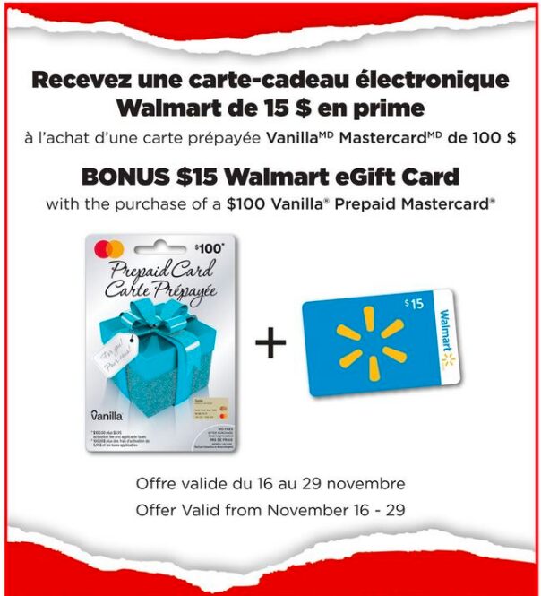Walmart Canada: Bonus $15 Walmart eGift Card with $100 Vanilla Mastercard  Purchase + $20 Walmart eGift Card with $100 PlayStation Gift Card Purchase  + More - Canadian Freebies, Coupons, Deals, Bargains, Flyers