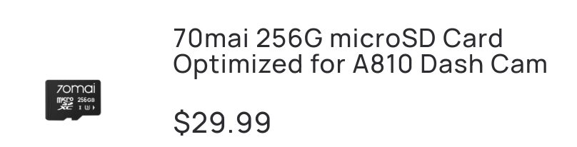 70mai 256G microSD Card Optimized for A810 Dash Cam – 70mai Official Store