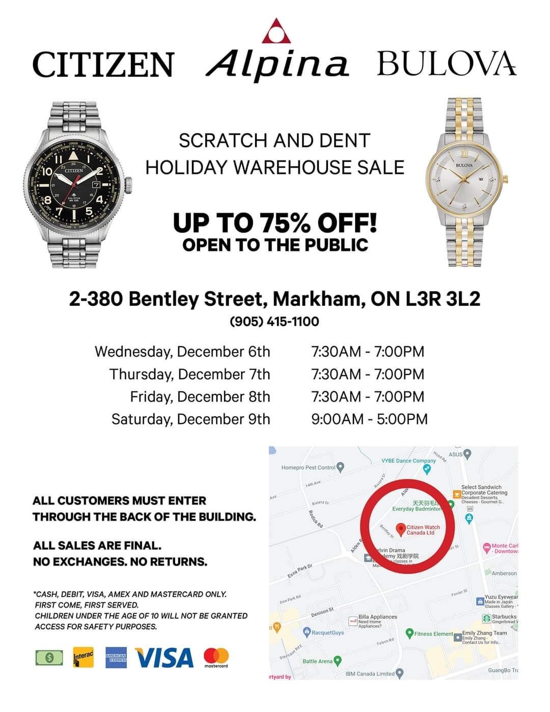 Bulova deals warehouse sale