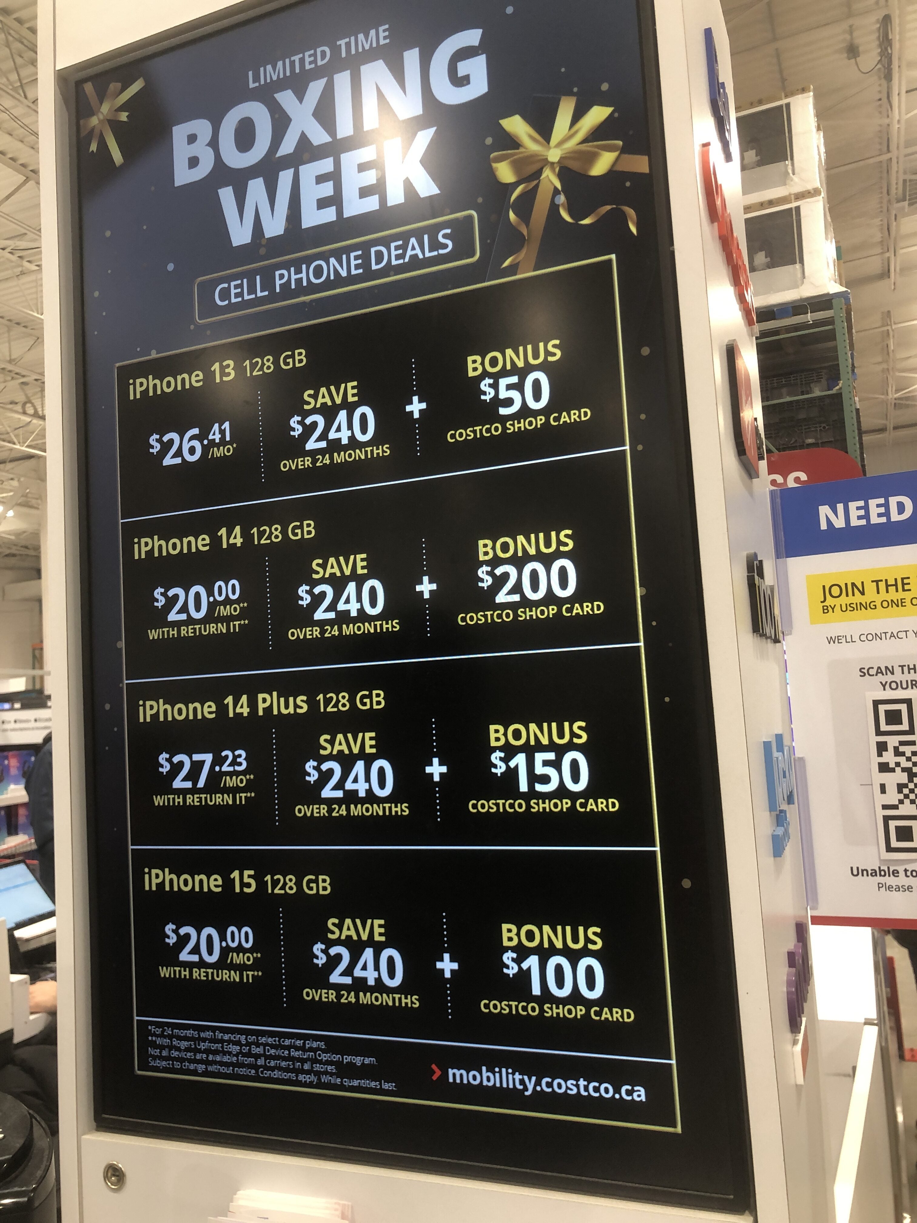 [Costco] [Boxing Day] [Costco] Cell Phone Deals Limited Time Only